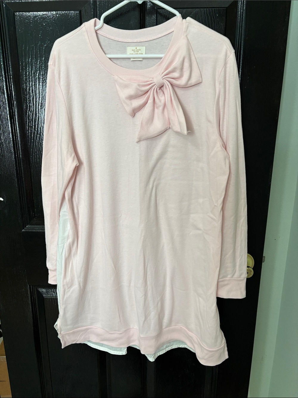 Kate Spade Light Pink Bow Accent Long Sleeve nightgown NWOT